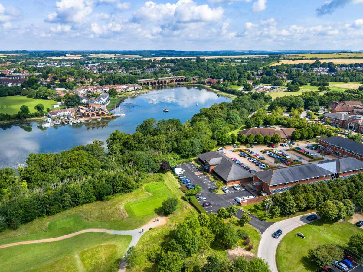 Drone shot of the Hughes and Salvidge office