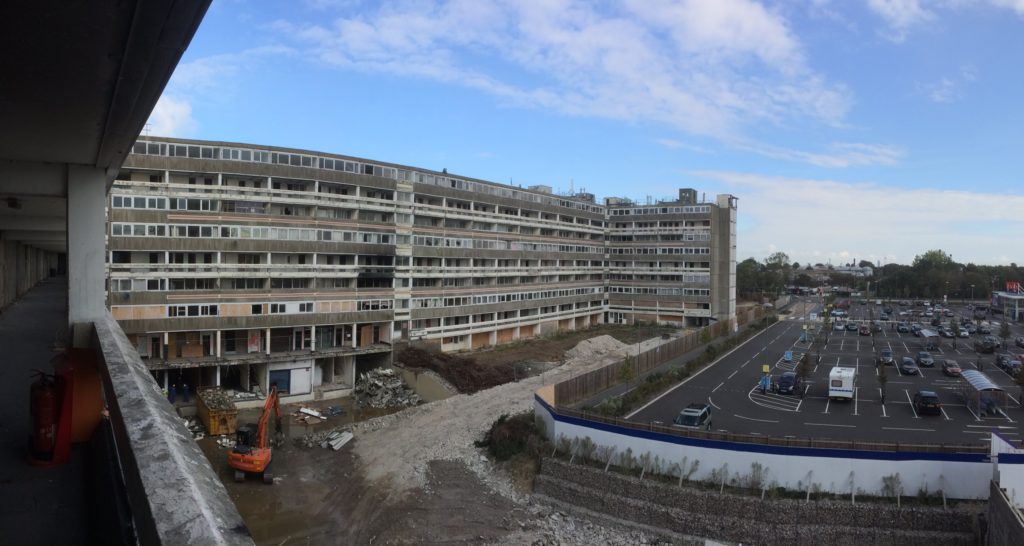 Housing estate part way through demolition