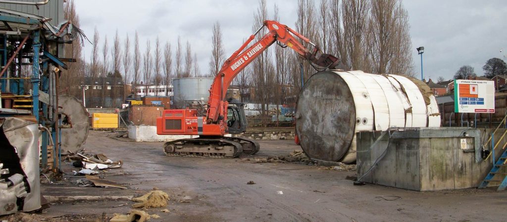 Hughes and Salvidge vehicle at demolition site