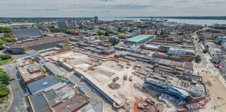 Bargate Shopping Centre Demolition - Arial photo